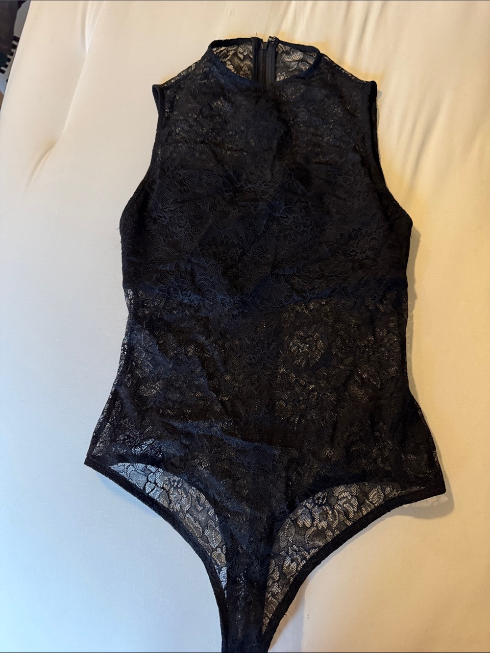 Alice + Olivia High-Neck Black Lace Bodysuit - Women Intimates XS